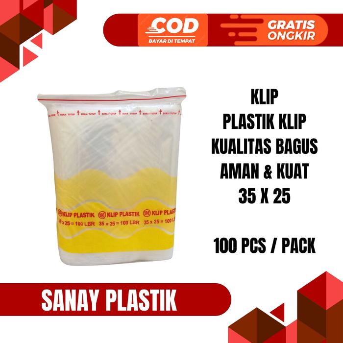 Gambar PLASTIK KLIP PLASTIK ZIPLOCK UKURAN BESAR ISI 100 LEMBAR - 35 x 25 dari SANAY PLASTIK undefined Tokopedia