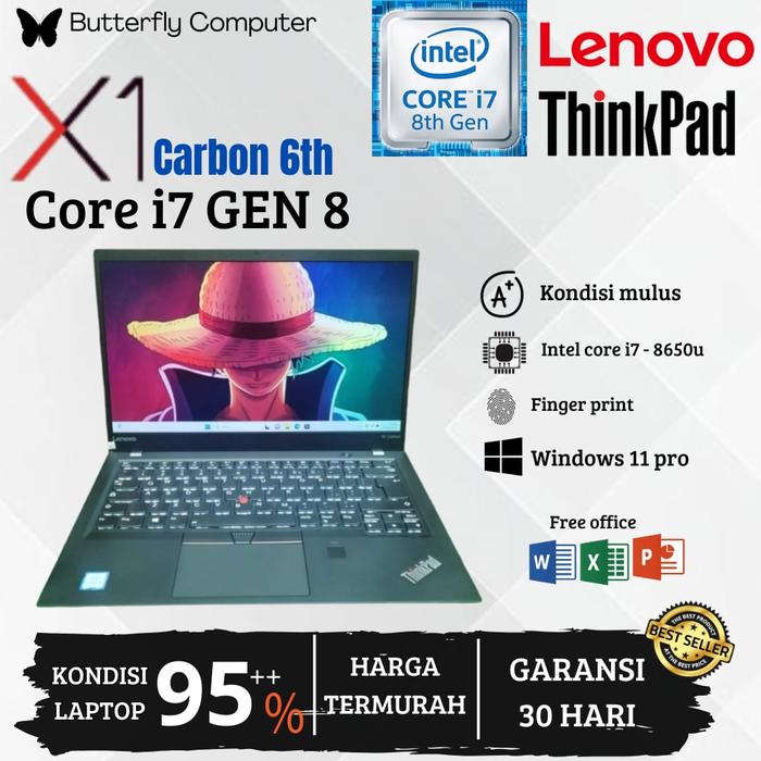Laptop lenovo thinkpad x1 carbon core i7 gen8 16GB 512GB i7 gen 7, 8GB  SSD 512