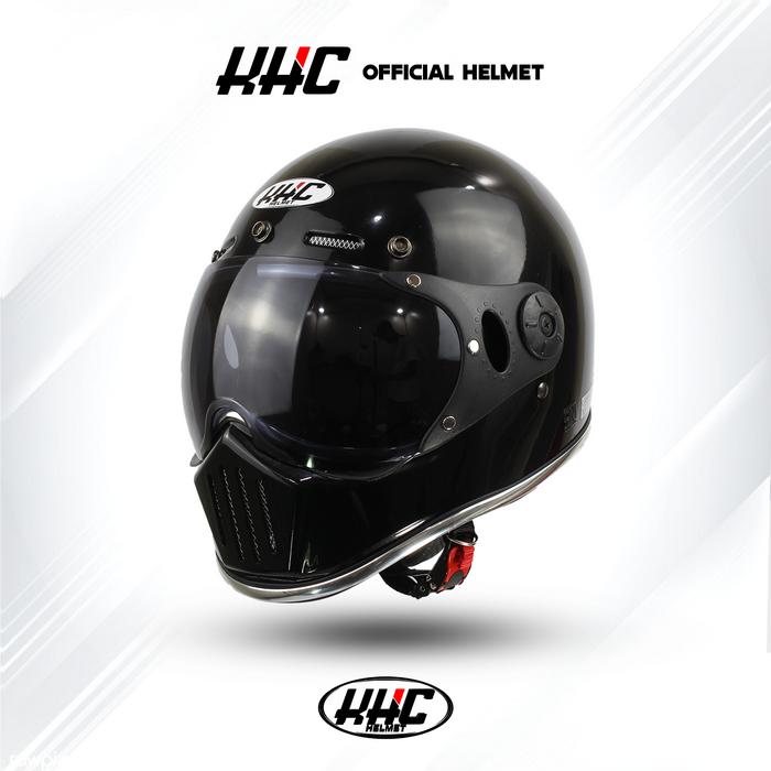 Gambar HELM KHC CAKIL FULLFACE LIST CHROME KACA PILOT - KHC HITAM LC, S dari KHC HELMET undefined Tokopedia