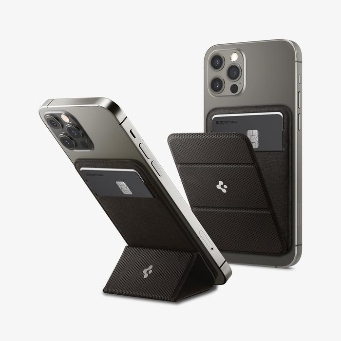Gambar MagSafe Card Holder iPhone 16 15 14 Pro Max Plus Spigen Smart Fold 2 MagFit Wallet Magnetic Stand Original New - Gunmetal dari Garuda Gadget undefined Tokopedia