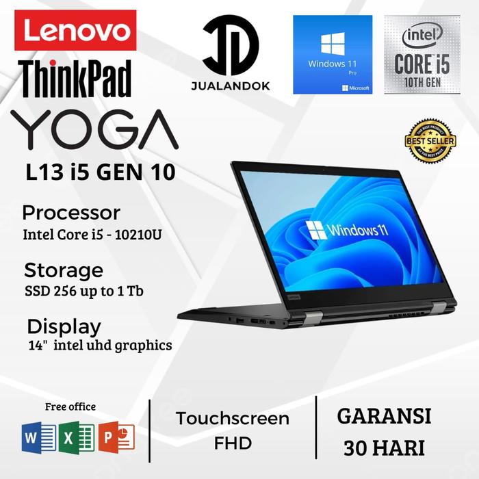 Gambar Laptop Lenovo Thinkpad L13 Yoga Core i5 Gen 10 - RAM 16GB - SSD 1TB - TOUCHSCREEN - SSD 128GB dari JUALANDOK Computer undefined Tokopedia