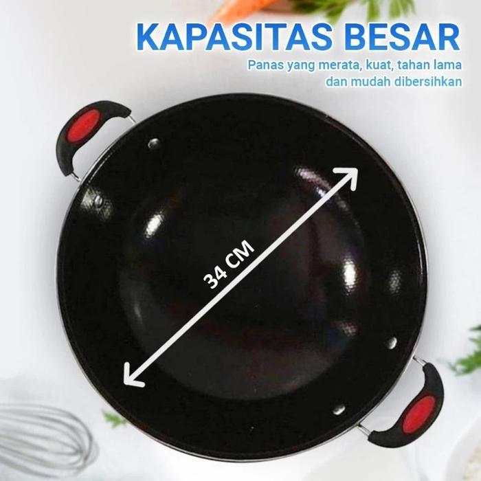 Gambar Wajan Kuali Hitam Enamel Anti Lengket 30cm Termurah - 34 dari Pusat Grosir Jakarta. undefined Tokopedia