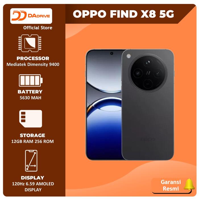 Gambar OPPO Find X8 5G 12/256GB Garansi Resmi Oppo Indonesia - BLACK, NON BUNDLE dari Digital Advance undefined Tokopedia