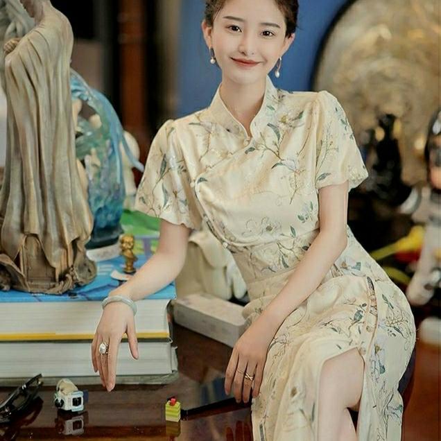 Silk Laundry Bee Dress Wedding Cheongsam Cheongsam Style Dress - Main Image