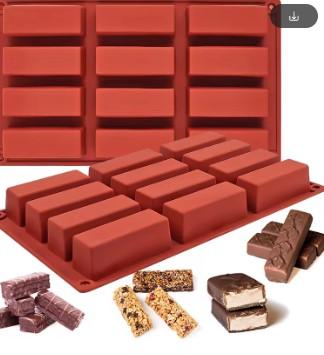 Gambar Rectangle Silicone Candy Molds for Baking Energy Bars Chocolate Bar Mold Protein bars Cornbread Pudding 12-Cavity Butter Mould dari CV BAROKAH SEJAHTERAAAA undefined Tokopedia