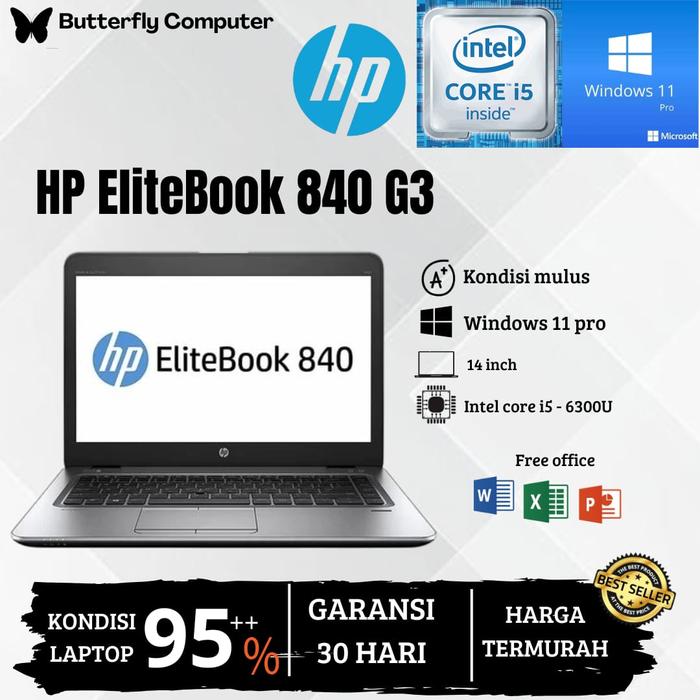Gambar Laptop Hp elitebook 840 G3 core i5 6300 - ssd 256gb - 8gb - ORI -WIN10 dari Butterfly Computer undefined Tokopedia