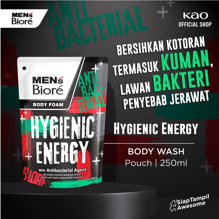 Gambar Men's Biore Hygienic Energy 250ml Pouch Refill - Sabun Mandi dari KAO Indonesia undefined Tokopedia