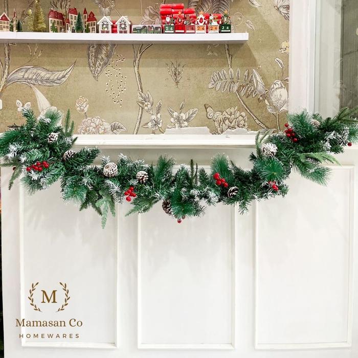 Gambar Christmas Garland 1.5 Meter with Ornament & LED Light Decoration | Hiasan Dekorasi Natal CMH0186 - Seri A dari Mamasan Co Homewares Jakarta undefined Tokopedia