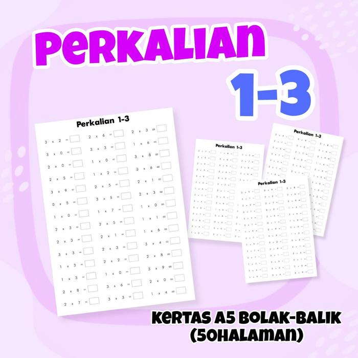 Gambar beli 5 gratis 1 | worksheet perkalian | lembar kerja perkalian | matematika sd - perkalian 1-3 dari AnakPintar.id undefined Tokopedia