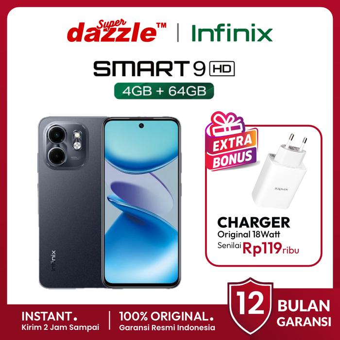 Gambar HP Infinix Smart 9 HD 4/64 GB Original 100% Garansi Resmi 12 Bulan INFINIX Official Store Indonesia - promodazzle promo dazzle mall yogyakarta jogja handphone android baru gaming ori murah termurah terlaris 1 jutaan ram besar terbaik cuci gudang new 2024 - 4/64 BLACK dari DZL Official Store undefined Tokopedia