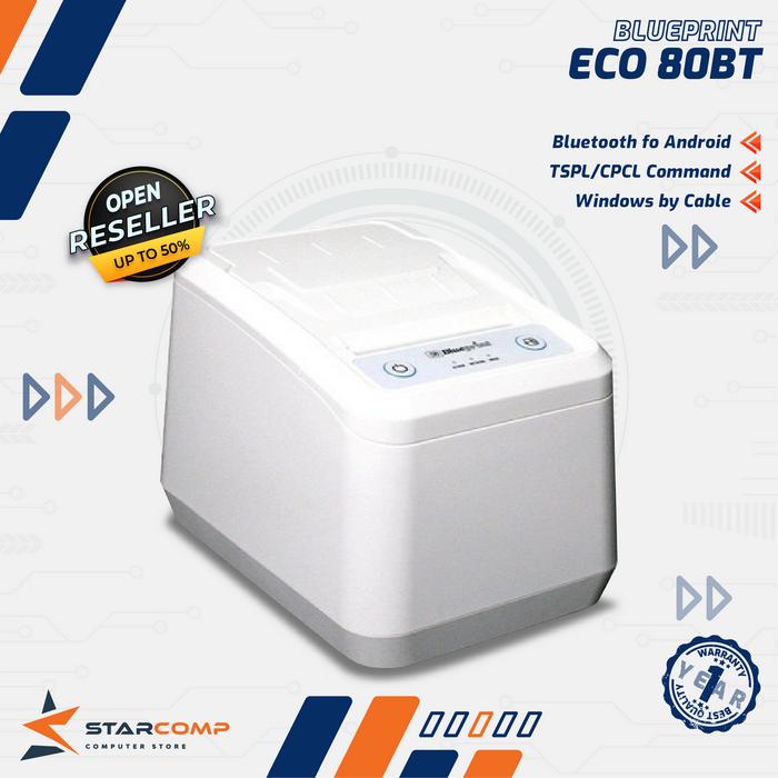 Gambar Printer Label Thermal 80mm Blueprint ECO80BT ECO 80BT USB + Bluetooth dari Starcomp Origin undefined Tokopedia