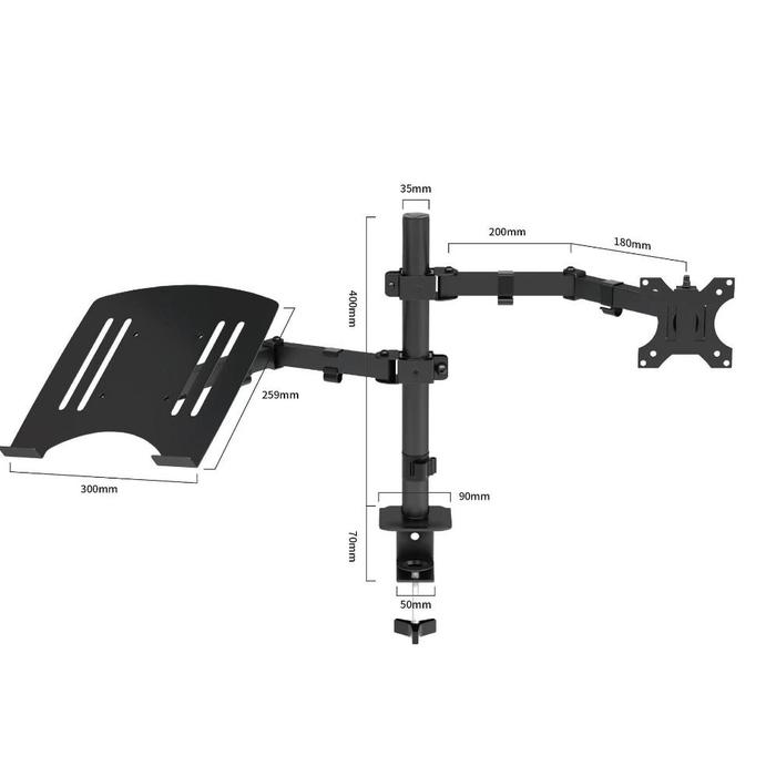 Gambar Bracket Standing Tv Roda Dorong Led Tv 32- 85 Inci /Bracket Standing Roda Led Tv - Dual Arm+Tray dari POSTA STORE undefined Tokopedia