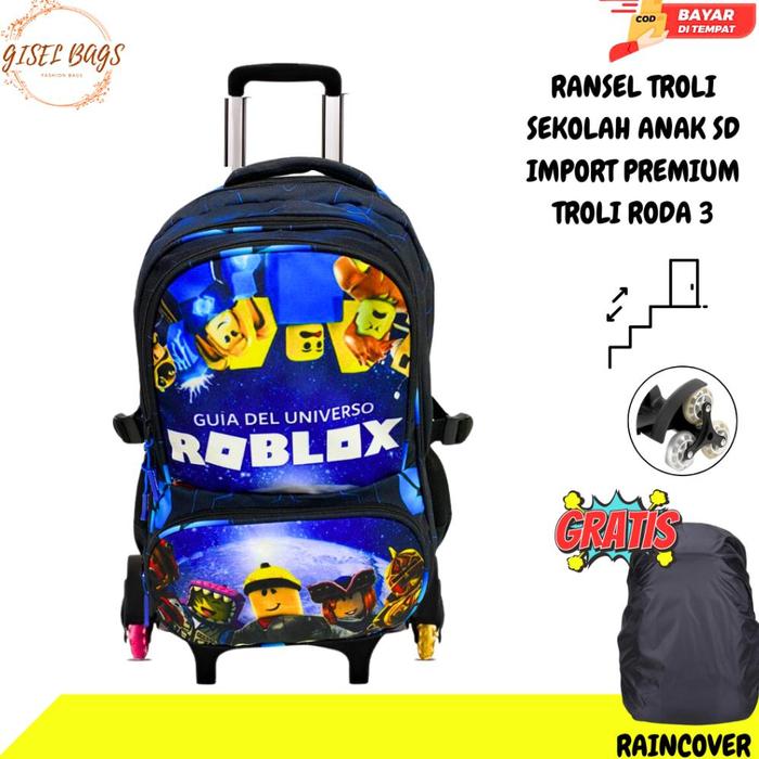Gambar Tas Troli Roda 3 Sekolah Anak Laki Laki Sd Bacpak Koper Bisa Bongkar Pasang - 1828 ROBLX+RC dari POSTA STORE undefined Tokopedia
