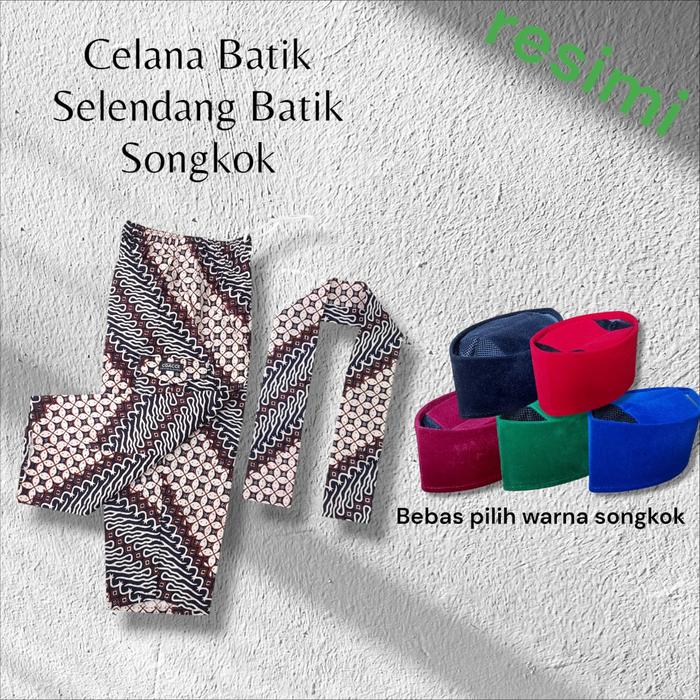 Gambar Setelan Celana Batik Betawi Anak sampai Dewasa Dapat Selendang dan Songkok - PutihMotifSama, Size 2 dari resimi undefined Tokopedia