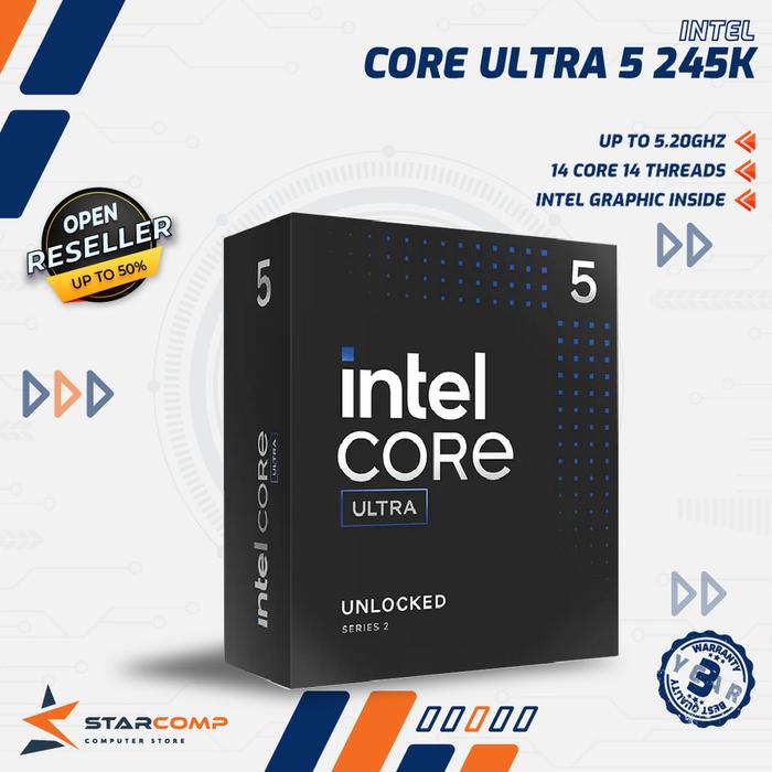 Gambar Intel Core Ultra 5 245K 14 Core 14 Threads Up To 5.2GHz LGA1851 CPU Processor dari Starcomp Solo undefined Tokopedia
