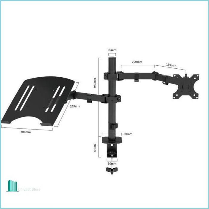 Gambar Chivast- Bracket Standing TV roda dorong LED TV 32- 85 Inci /Bracket standing roda LED TV - Dual Arm+Tray dari Chivast undefined Tokopedia