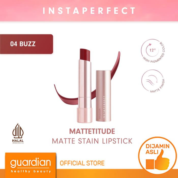 Gambar Wardah Instaperfect MATTETITUDE Matte Stain Lipstick 3.5g - 04 Buzz dari Guardian Official Store undefined Tokopedia