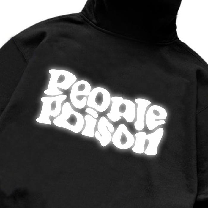 Gambar JICO - Sweater Hoodie Boxy Star boy Menyala Oversize Unisex Sablon Reflective Silver PEOPLE POISON - Hitam, M dari jico.clothing undefined Tokopedia