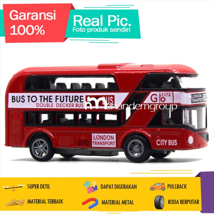 Gambar Diecast Miniatur Mainan Mobil Bus Double Decker London Style Mika Susun dari enandemshop undefined Tokopedia
