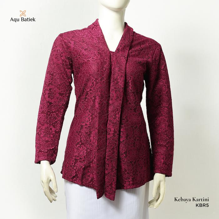 Gambar Kebaya Brukat Kartini Atasan Wanita Modern - Wine Red, XL dari Suryo Kusumo Batik Official undefined Tokopedia
