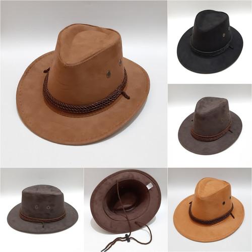 Gambar topi cowboy tambang/koboy dewasa termurah warna rendem - rendem tambang dari als friend topi undefined Tokopedia
