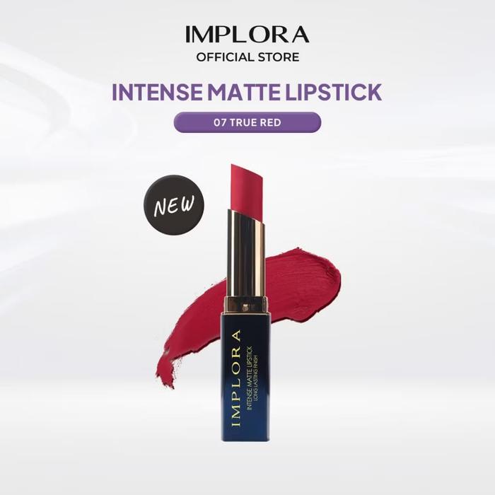 Gambar IMPLORA Intense Matte Lipstick Long Lasting Finish Original BPOM - 07. True Red dari Mega Beauty Fashindo undefined Tokopedia