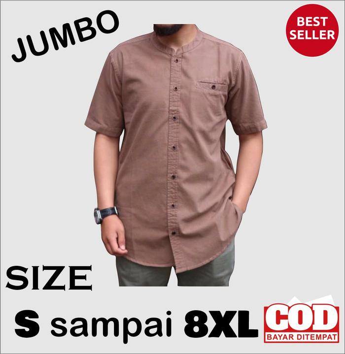 Gambar Baju koko jumbo big size lengan pendek katun toyobo premium pria dewasa terlaris - Salem, S dari AR FASION MUSLIM undefined Tokopedia