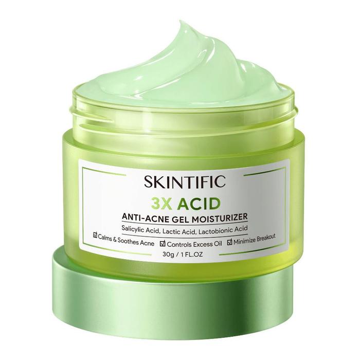 Gambar YF BEAUTY SKINTIFIC - 3X Acid Anti-Acne Gel Moisturizer 30g | Melembabkan Menghilangkan Bekas Jerawat Kulit Beruntusan Exfoliating Perawatan Wajah Calming Pelembab Pemutih Wajah Facial Moisturizer Day Cream Night Cream Skincare BPOM with 3x Acid - 30g dari pppurrwassih undefined Tokopedia