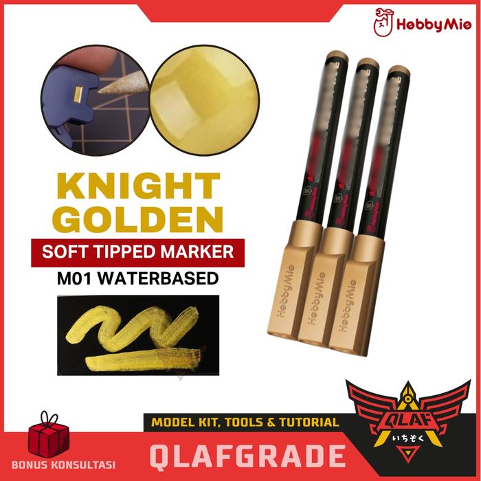 Gambar Soft tipped METALLIC MARKER Hobby mio waterbased - metal color gold silver stainless steel spidol warna panel line gundam statue figure warhammer varian - Golden dari Wahkhilaf undefined 5 Tokopedia