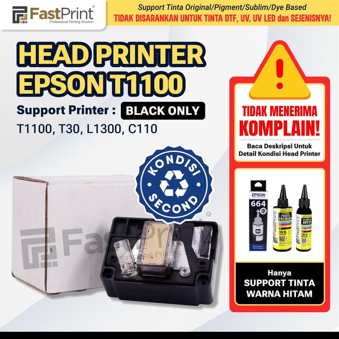 Gambar Fast Print New Head Printer Epson T1100 T30 L1300 C110 Refurbished Only - Black dari Fast Print Indonesia undefined Tokopedia