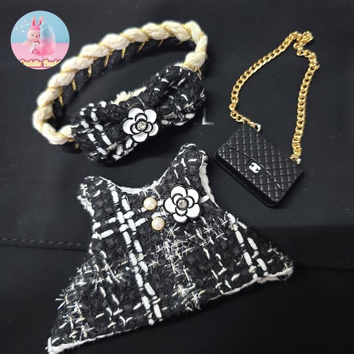 Gambar Labubut set Dress premium, boneka Labubu - Hitam Bunga dari Cuddle Buddy undefined Tokopedia