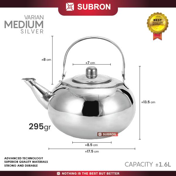 Gambar SUBRON Teko Stainless Bulat 1.2L 1.6L 2.2 Liter Tea Pot Air Panas Teh - Medium dari SUBRON KITCHENWARE undefined Tokopedia