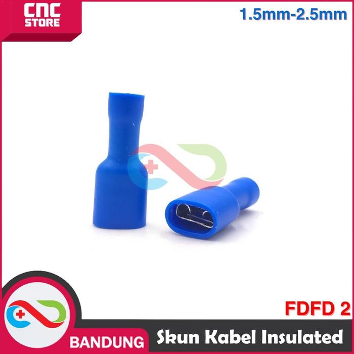 Produktbild von 100x Vollisolierte Flachstecker & Buchsen 2,8 X 0,5 Mm – Für 1,5–2,5 Mm² Kabel, Blau
