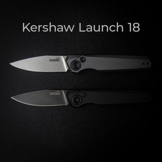 Gambar Good Kershaw Launch 18 Automatic Edc Folding Knife Anodized Aluminium Handle Ready Stok - Black dari baskarapedd undefined Tokopedia