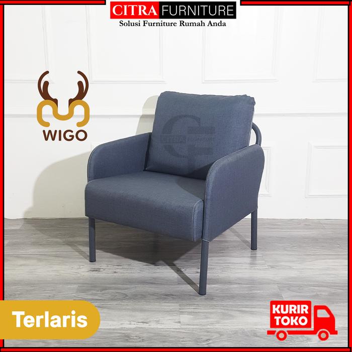Gambar WIGO Sofa Minimalis 1 Seater Industrial Series | Sofa 1 Dudukan Knock Down - DARK GREY dari Citra furniture undefined Tokopedia