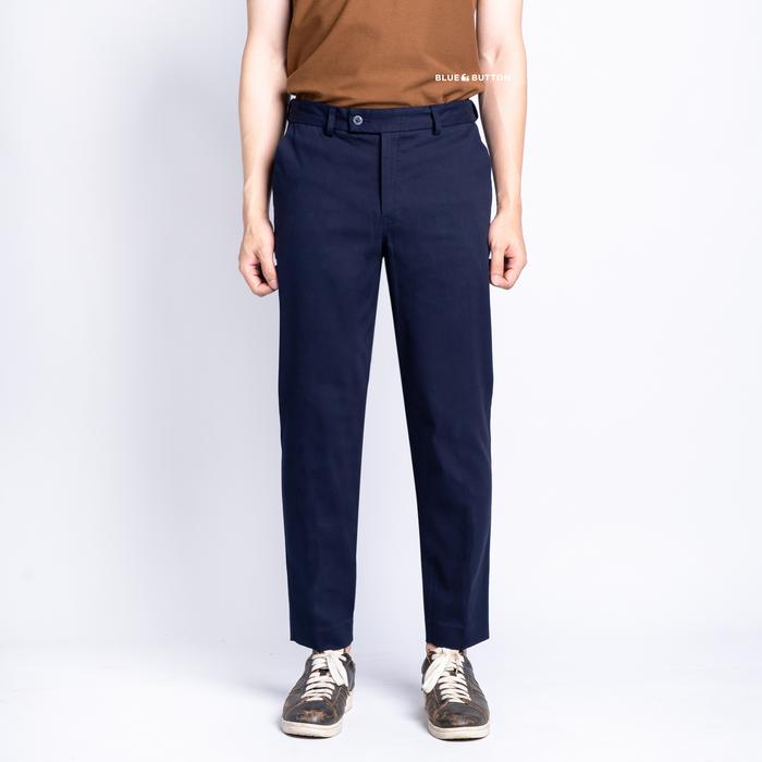 Gambar BLUEBUTTON Celana Chinos Pria Celana Ankle Pants Slim Fit Navy - Navy, 26 dari BlueButton Kota Cimahi Tokopedia