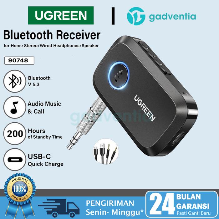 Gambar Ugreen Wireless Car Bluetooth 5.0 Receiver TX RX Aux 3.5mm USB Sound Konektor Tape Radio Mobil Audio - Receiver 90748 dari GADVENTIA undefined Tokopedia