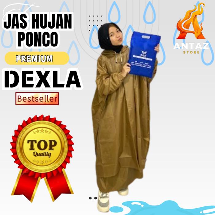 Gambar Jas Hujan Ponco Lengan Kalong Kelelawar Jumbo Big Size + Rok Wanita Parasut Premium Tebal Kuat Anti Robek Ori 100% By DEXLA - Mocca, L dari Antaz Store undefined Tokopedia