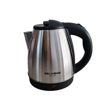Gambar Teko Listrik Stainless Ceret Air Panas Welhome Kettle 1.5 2 Liter WLT - 501 Hitam 1,5 L dari Super Deal Elektronik_NEW undefined Tokopedia
