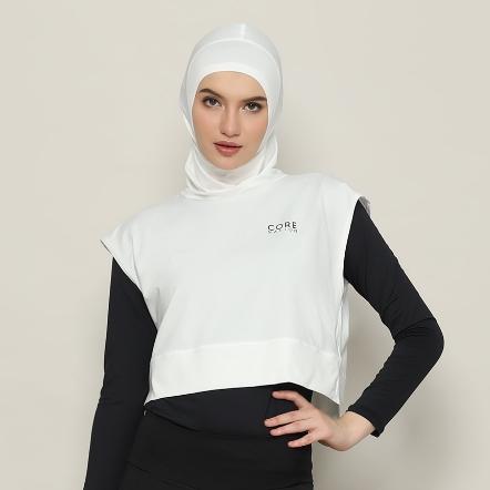 Gambar CoreNation Inaya Hijab - Rompi Instan Crop Olahraga Vest Wanita - WHITE, M dari CoreNation Active undefined Tokopedia