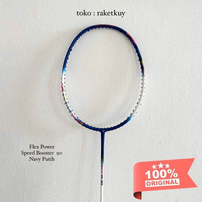 Gambar Raket Badminton Flex Power Speed Booster 90 Original 33 LBS - Navy Putih, Batangan aja dari SKENDAZA STO undefined Tokopedia