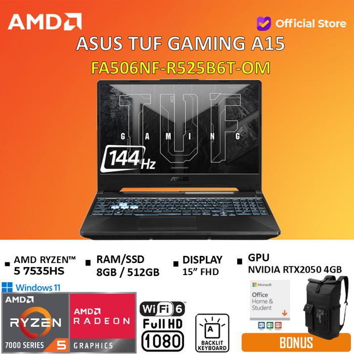 Gambar ASUS TUF A15 FA506NF Ryzen 5 7535HS RTX2050 4GB 16GB 512GB W11+OHS - 8GB / 512GB, Standard dari AMD Official Store Kota Administrasi Jakarta Utara Tokopedia