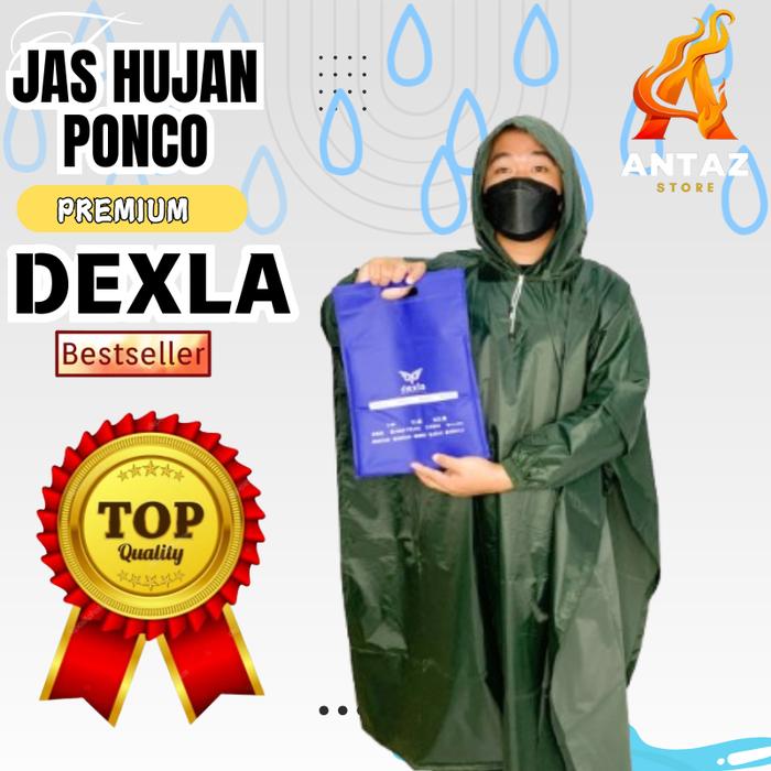Gambar Jas Hujan Ponco Mantol Kalong Kelelawar Lengan Jumbo Big Size XXL Bahan Parasit Anti Rembes Hujan Besar By DEXLA Ori 100% - Army, L dari Antaz Store undefined Tokopedia