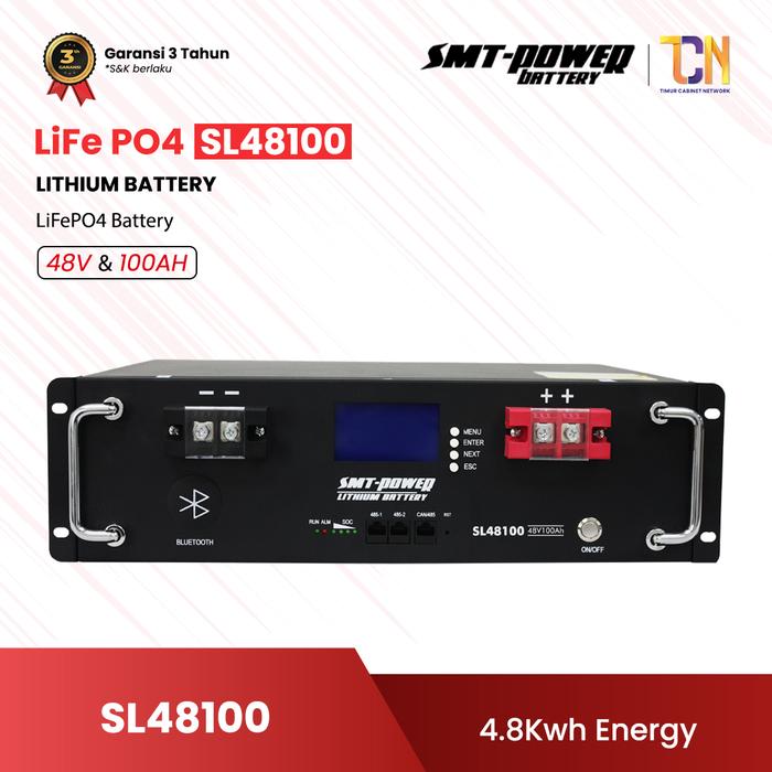 Gambar Aki Baterai Lithium LiFePO4 SMT Power 48V 100Ah Litium Battery SL48100 dari Timur Cabinet Network undefined Tokopedia