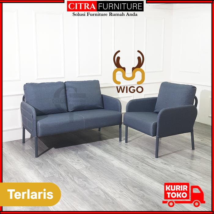 Gambar WIGO Sofa Minimalis 21 Seater Industrial Series | Sofa 21 Dudukan Knock Down - DARK GREY dari Citra furniture undefined Tokopedia