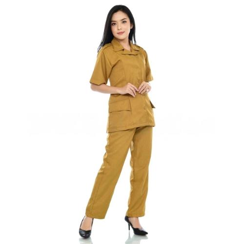 Gambar Baju Kerja Seragam PDH PNS Wanita Pendek Set Pemda Guru ASN Atasan Wanita - Set Celana Muda, L dari Gudang Outfit Store1 undefined Tokopedia