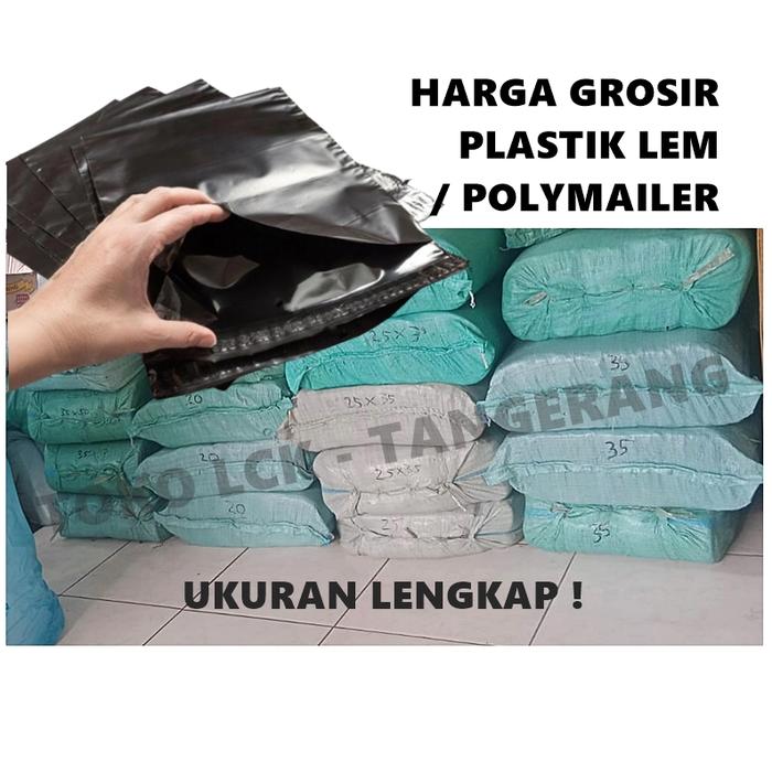 Gambar GROSIR BAL / KARUNGAN Plastik Polymailer UKURAN LENGKAP plastik polymeiler lem perekat hitam - 100pc 10x20 Lem, MinBelanja500rb dari Android HP Shop undefined Tokopedia