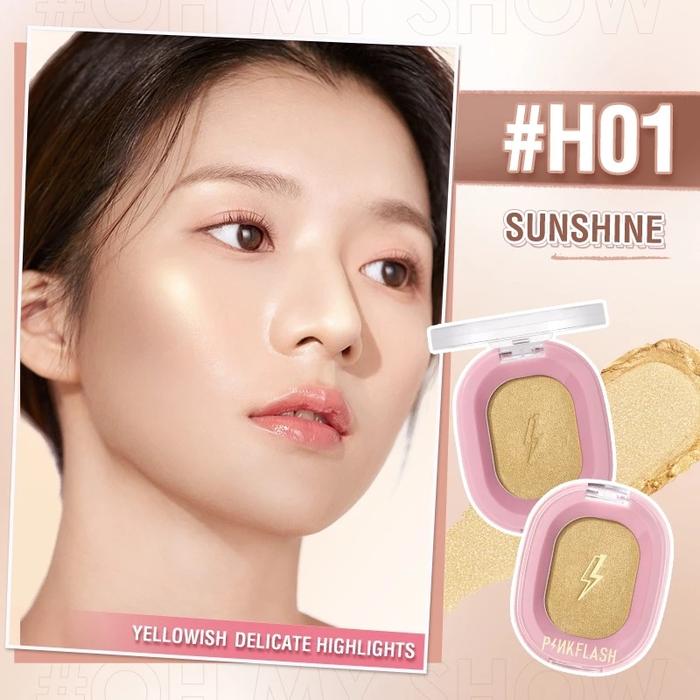 Gambar PINKFLASH - SOFT PIGMENT FACE CONTOUR ( PF-F02 ) - OhMyShow Highlighter Contour Shimmer Soft Smooth 4 Colors - H01 Sunshine dari PIK3TH undefined Tokopedia