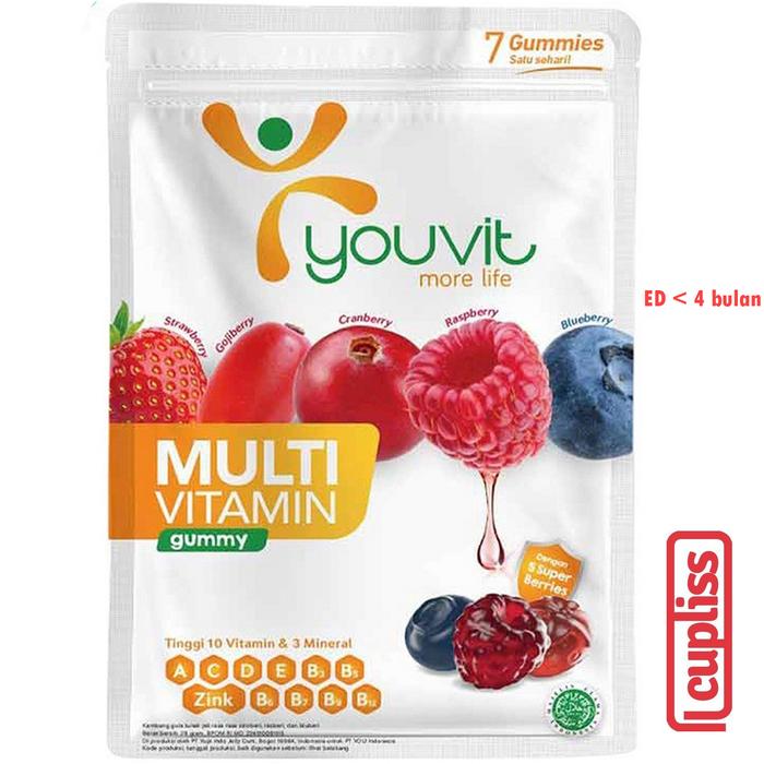 Gambar YOUVIT Multivitamin Gummy Dewasa 7 Days - ED 4 bulan dari Cupliss undefined Tokopedia