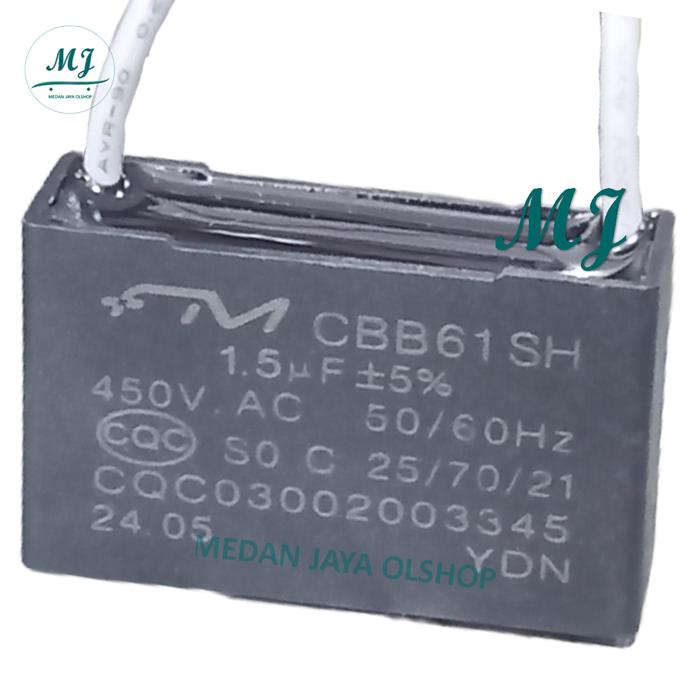 Gambar Kapasitor Kipas Angin CBB61 SH 1,2uF 1,5uF 1,8uF 2uF 2,5uF untuk Cosmos Miyako Maspion Panasonic Tornado - 1,5uF 450v dari Medan Jaya Olshop undefined Tokopedia